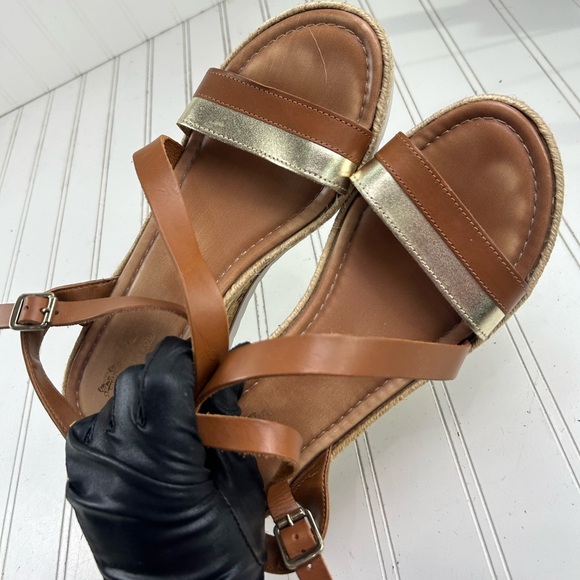 Coach and Four Banno Metallic Gold Wedge Strappy Sandals Women’s Size 8 - Picture 10 of 12